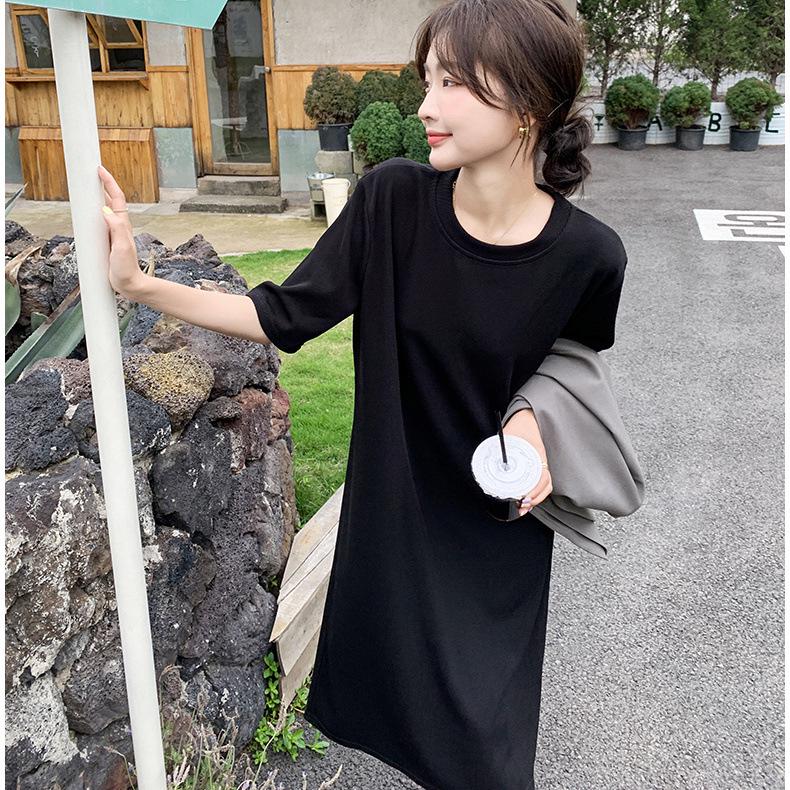Women's Summer 2026 Sleeveless Vest Dress: Elegant Salt Style Two-Piece Straight T-Shirt Dress Set