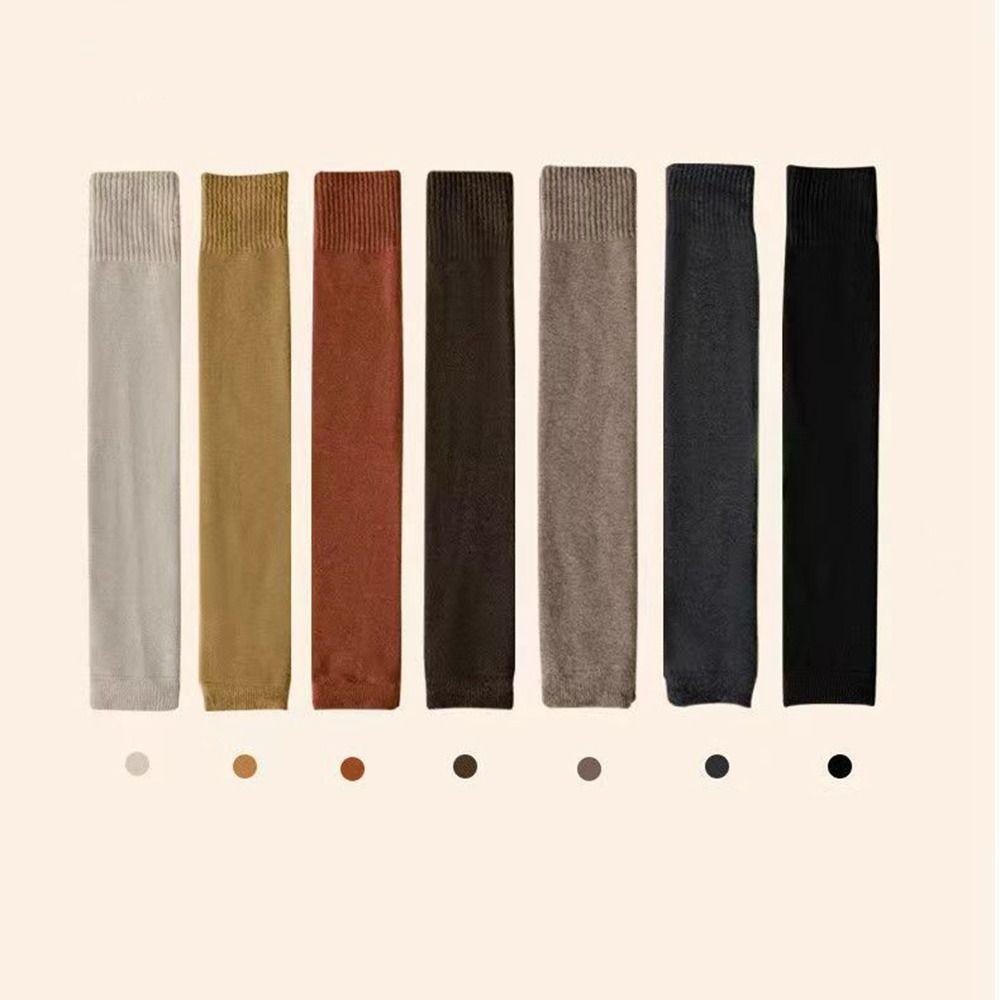 Thickened Knitted Foot Cover Long Socks Over Knee Socks Warm Plush Knee Protector  Autumn