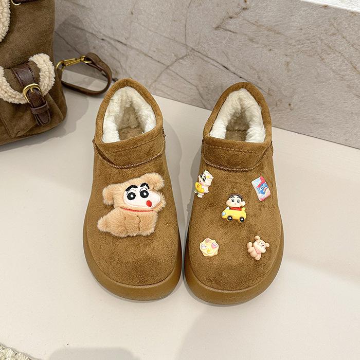 Women's Large Size Soft Elastic Cartoon Cute Winter Warm Cold Padded Snow Boots Non-slip Wear Outdoor Leisure Sports Cotton Boots