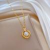Pearl Pipa Light Luxury Temperament Gorgeous Full Diamond Necklace Women'S Versatile Clavicle Chain Titanium Steel Chain