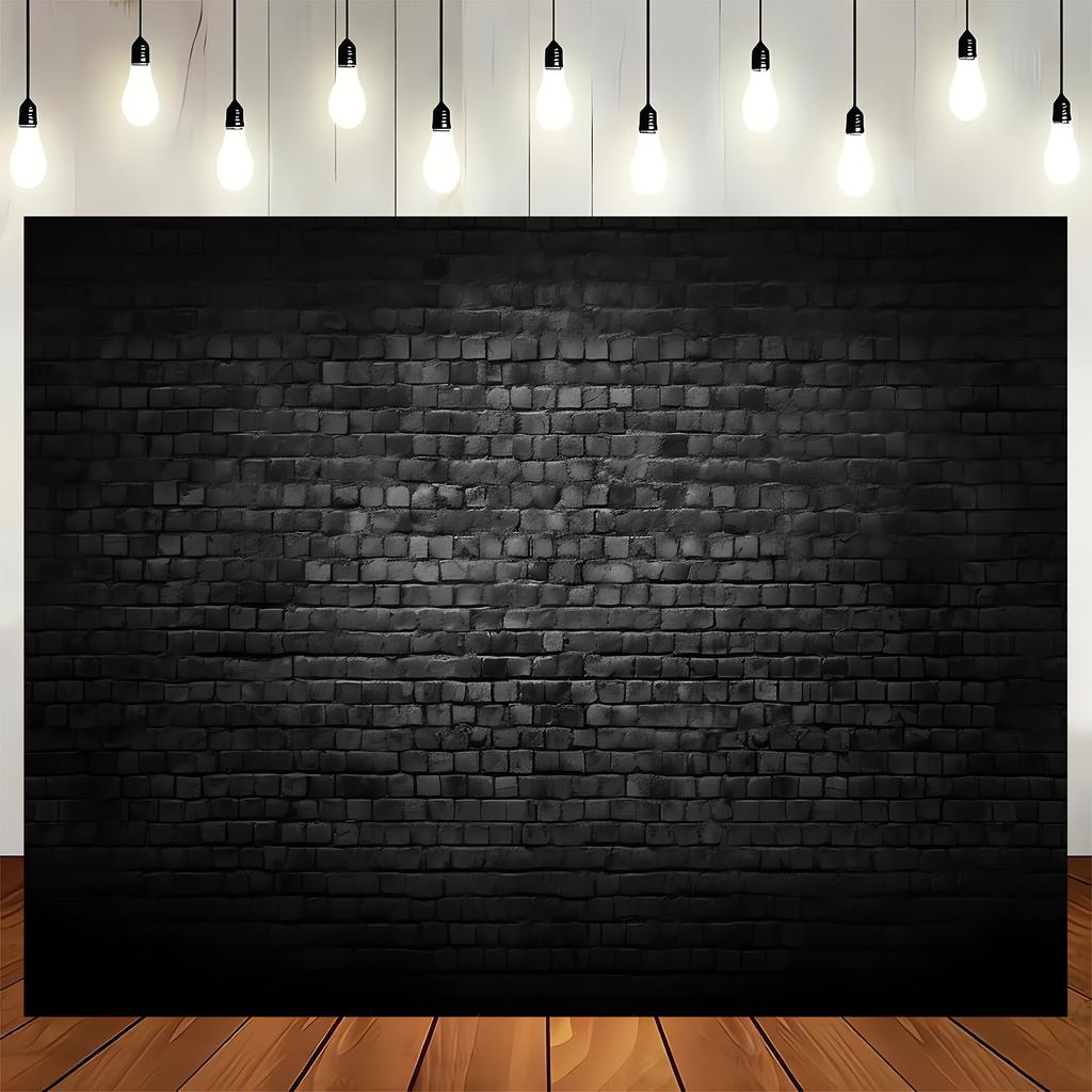 Black brick wall photography background Brick background Retro theme stone brick background birthday party