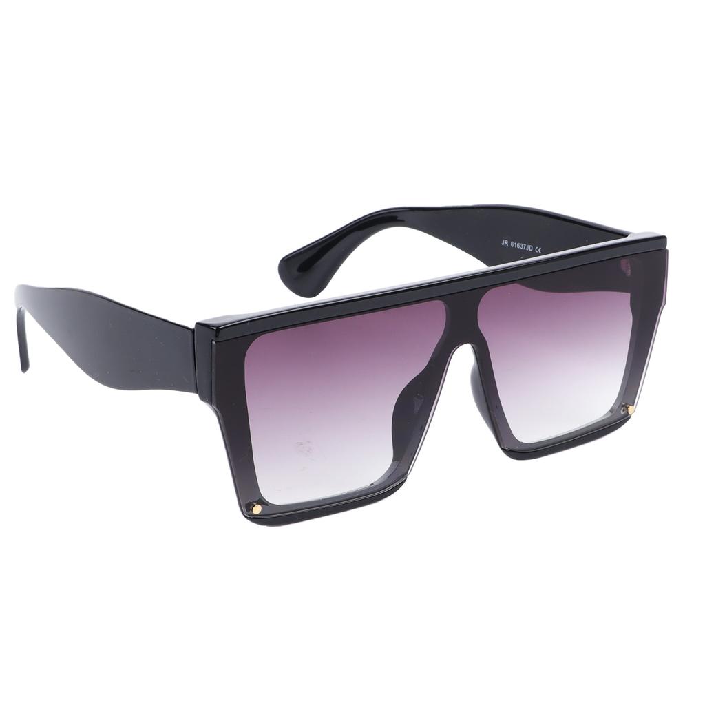 Square Oversized Sunglasses PC Black Frame Gradual Purple Gray Lens UV Protection Square Frame Sunglasses for Women