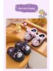Sanrio Kuromi Plush Slippers for Girls: Cute, Cozy Cotton for Autumn/Winter, Indoor Parent-Child Matching