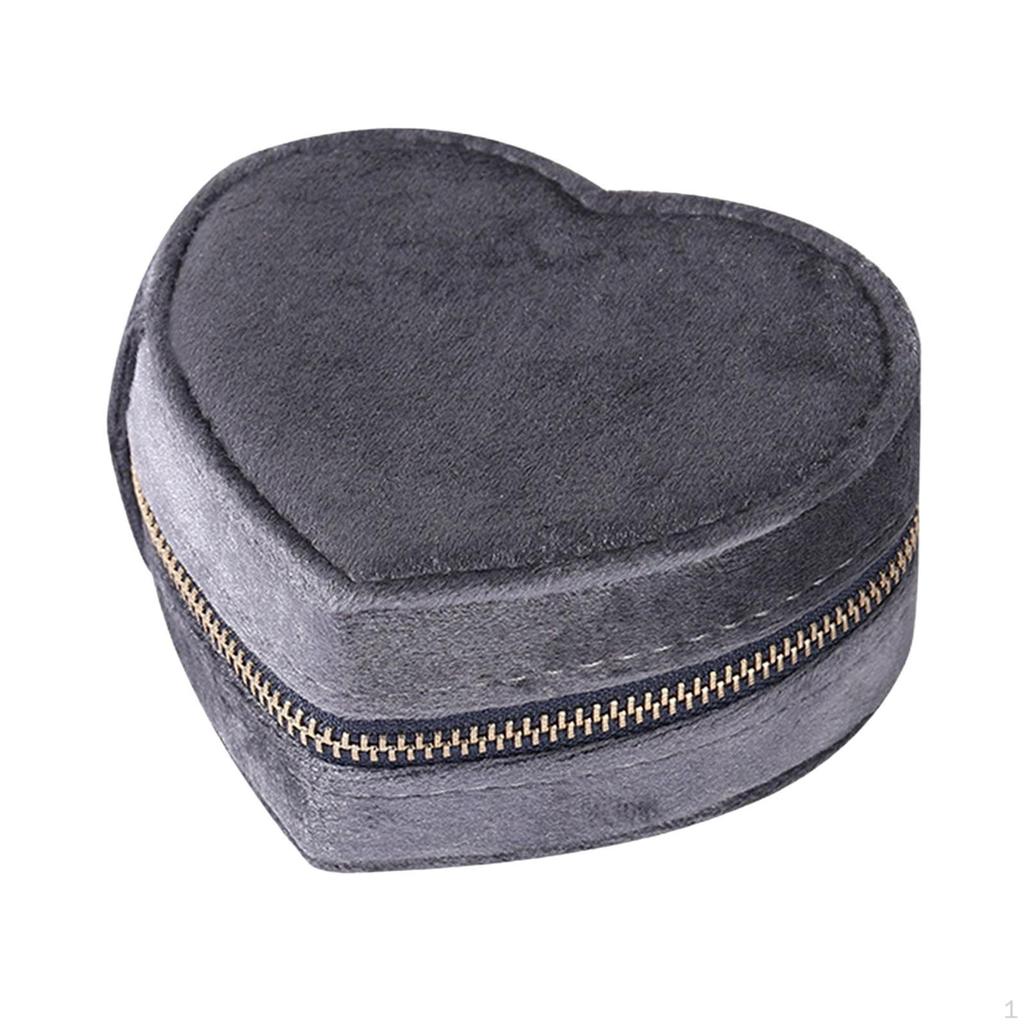 Cute Small Jewelry Box, with Zipper Multifunctional Display Storage Box Case for