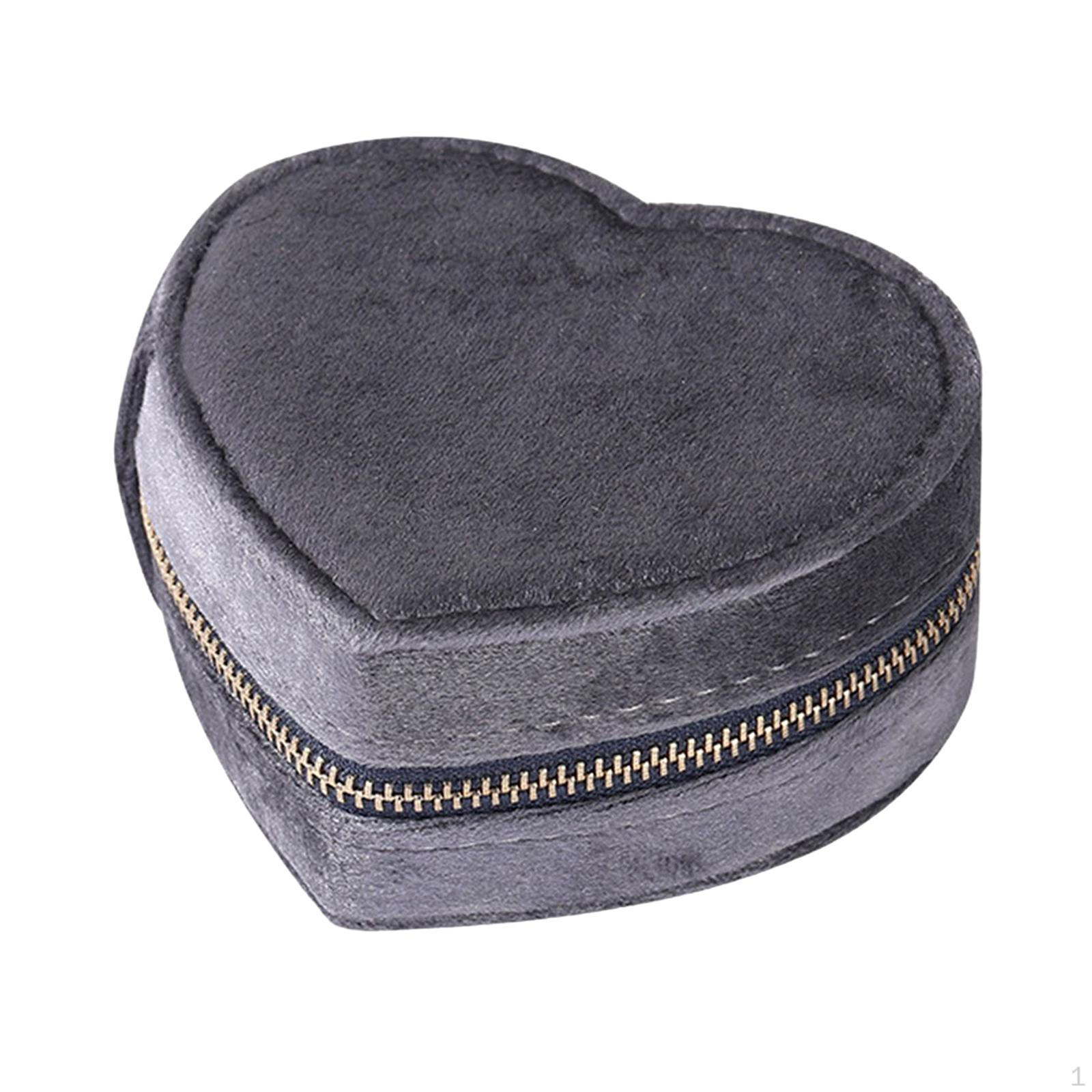 

Cute Small Jewelry Box, with Zipper Multifunctional Display Storage Box Case for темно-серого