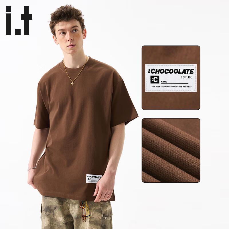 :CHOCOOLATEit Men s Heavyweight Cotton Loose Fit Short-Sleeve T-Shirt S