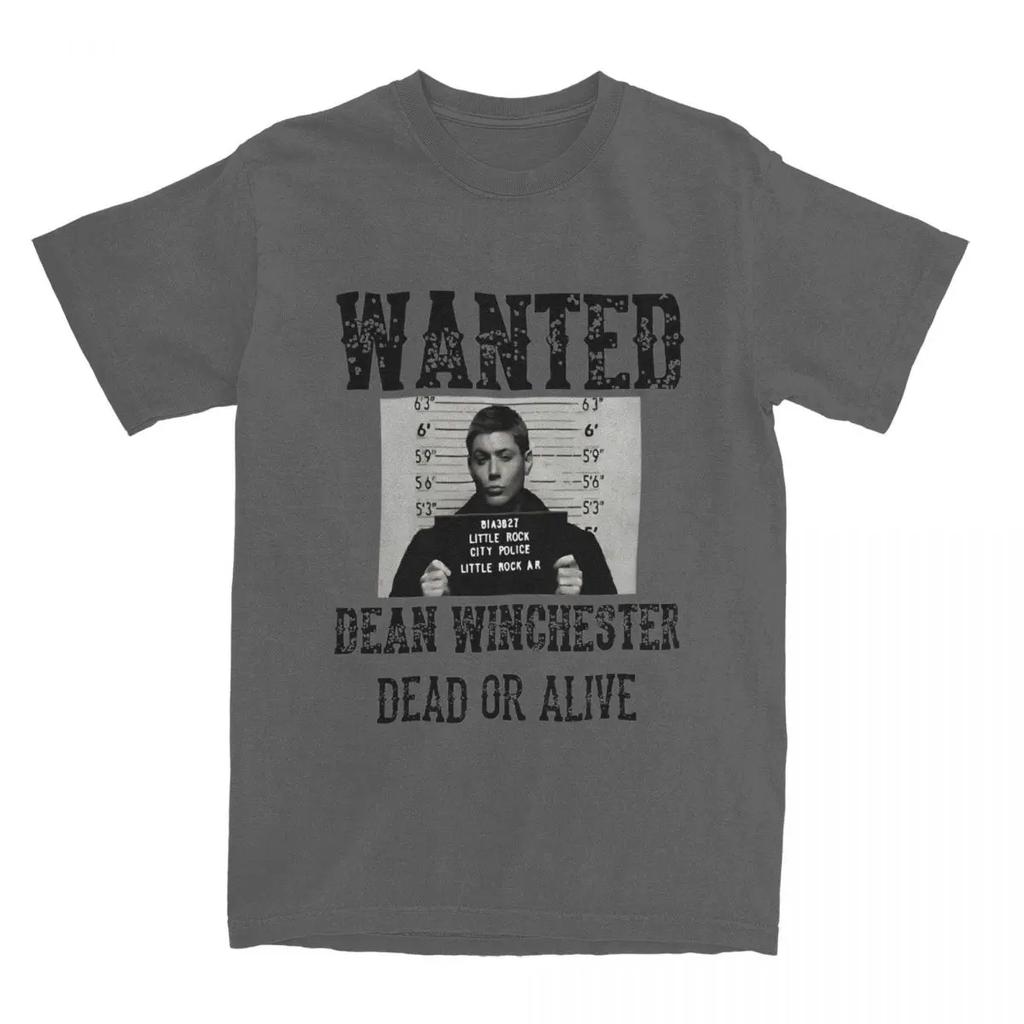 Dean Winchester Wanted Sign T Shirts Cotton Tops Summer Vintage Short-Sleeve T Shirt O Neck Fashion Loose Tshirt