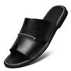 2024 Summer Trendy Plus Size Men's Genuine Leather Flip-Flops: Casual Beach Sandals in Sizes 45-47