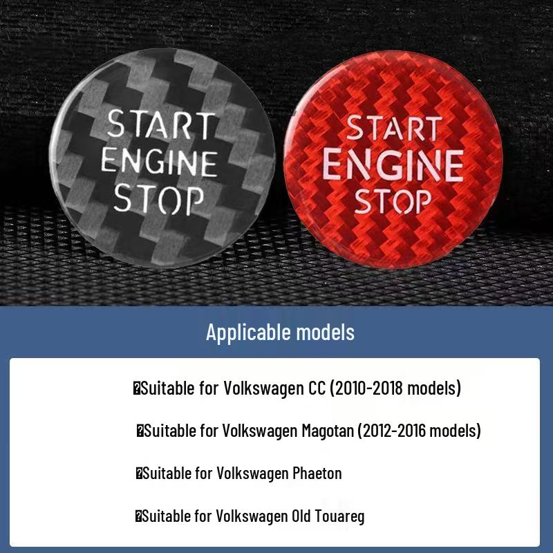 Real Carbon Fiber One-Button Start Ignition Decal for BMW, Mercedes-Benz, Volkswagen, Toyota, Nissan, Honda, Suzuki