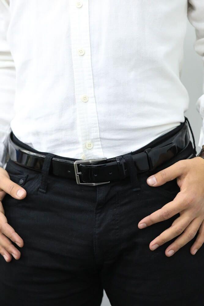 

Guard Patent Leather Black Classic Leather Men s Belt - 3.5 Cm 37 чёрный