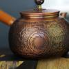 Lila Kupfer Seitenhenkel Topf Handgefertigt Hammer Muster Schnitzerei Koch Teekanne Vintage Japanische Reinkupfer Teekanne Holzgriff