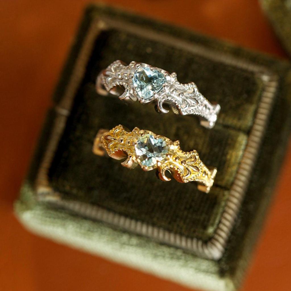 S925 Sterling Silver Gold-Plated Diamond Ring - Niche Retro High-End Cold Style Jewelry