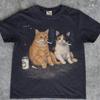 Smoking Cat Graphic T-Shirt, Vintage Cat Tee, Retro Streetwear Shirts, Funny Meme Shirt