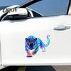 Sporty Animal Graphic Cheetah Decal for Cars SUVs, Waterproof Gradient Purple And Blue Car Paint Protection Auto Exterior Sticker Vehicle Rearview