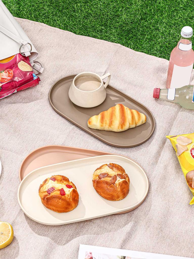 Oval Dinner Plate Microwave Safe Snack Fruit Plates Multifunctional Tableware Dessert Serving Tray Kitchen Dishes
