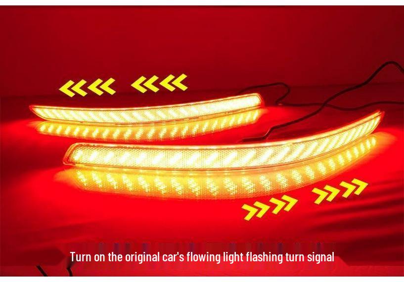LED Rear Bumper Reflector Light with Flowing Turn Signal for 11-15 Kia K5