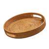 Elegant Round Rattan Tray with Handles Portable Accessory for Serving Food and Enhancing Home Aesthetic Daily Use