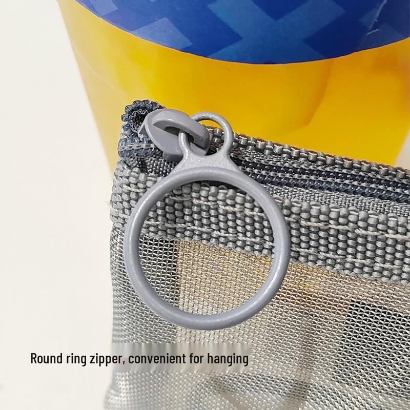 Mini Transparent Mesh Zipper Pouch: Cosmetics, Lipstick, Coins, Cards & Keys Organizer