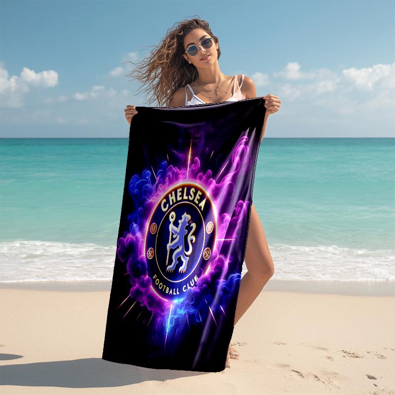 1pc C-Chelsea Beach Towel, Comfortable and Thick, and Swimming/Bath/Picnic/Camping Towel, Suitable for Seaside Beaches