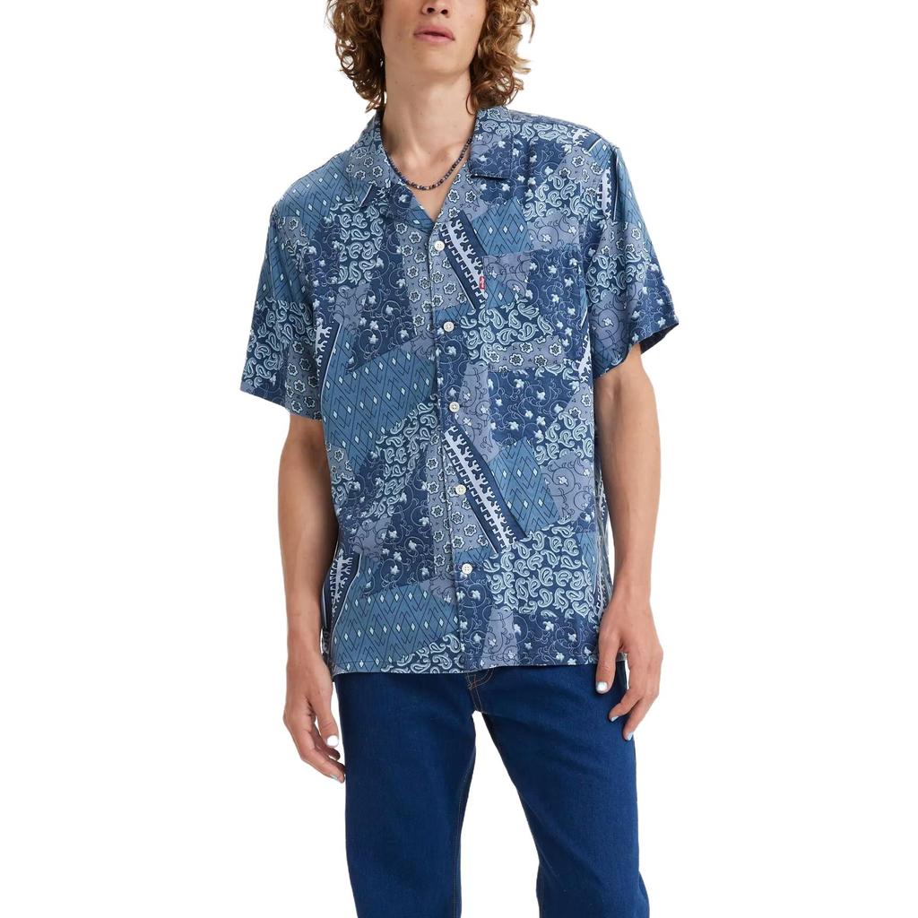 Levis Zomer 23 Bedrukt Knopen Korte Mouw Shirt Heren shirts Blauw 72625-0069