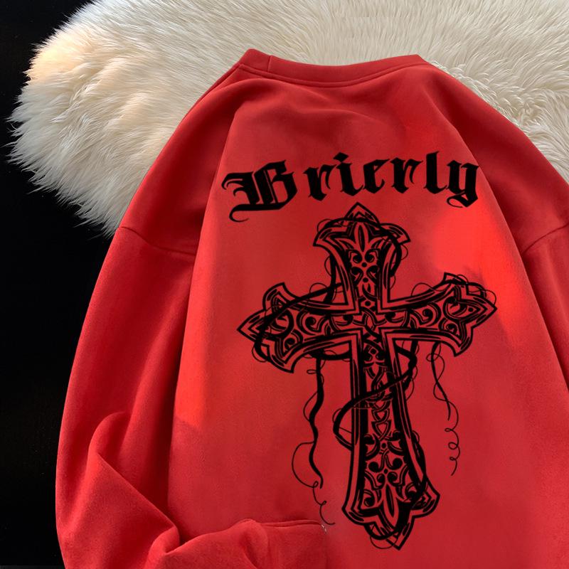 Herren Trendiger Hongkong-Stil Langarm-Innenpullover - Plus Samt, Kapuzenlos, Frühling/Herbst/Winter