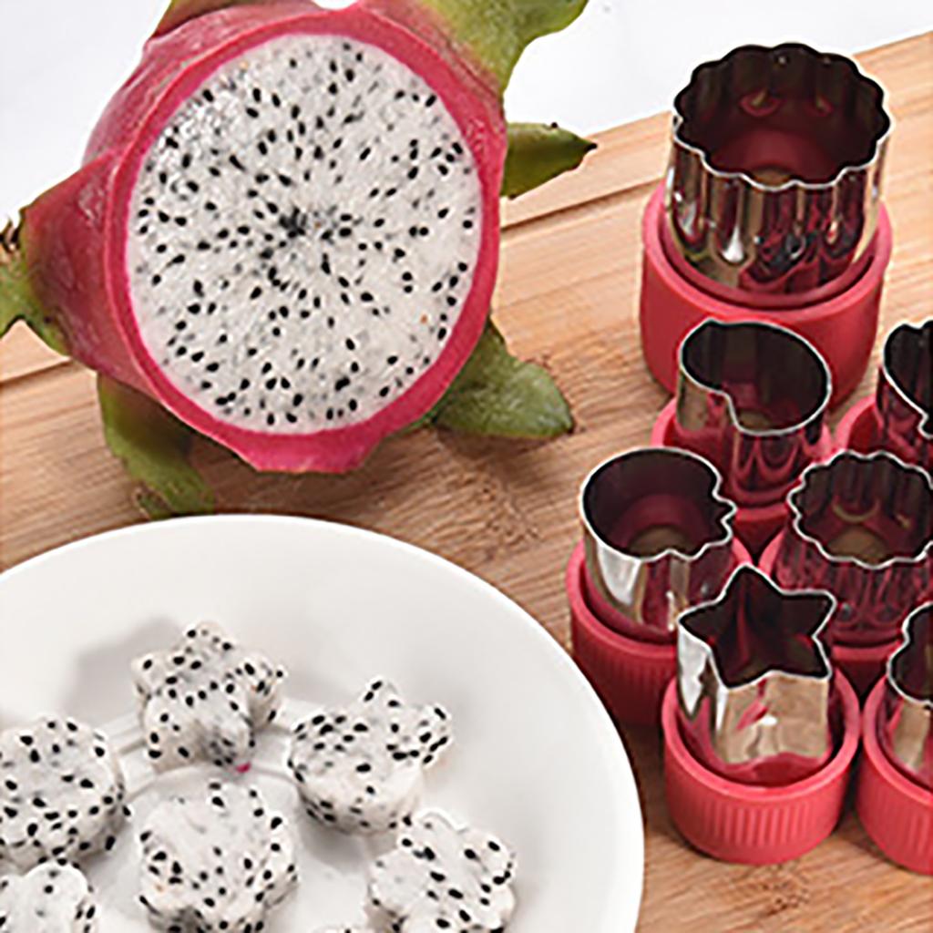 6/8/10/12 Pcs Vegetables Cutter Flower Animal Cartoon Shape Mold Fruit Cake Cookie Cutting Mold Kids Food Baking Styling Tools