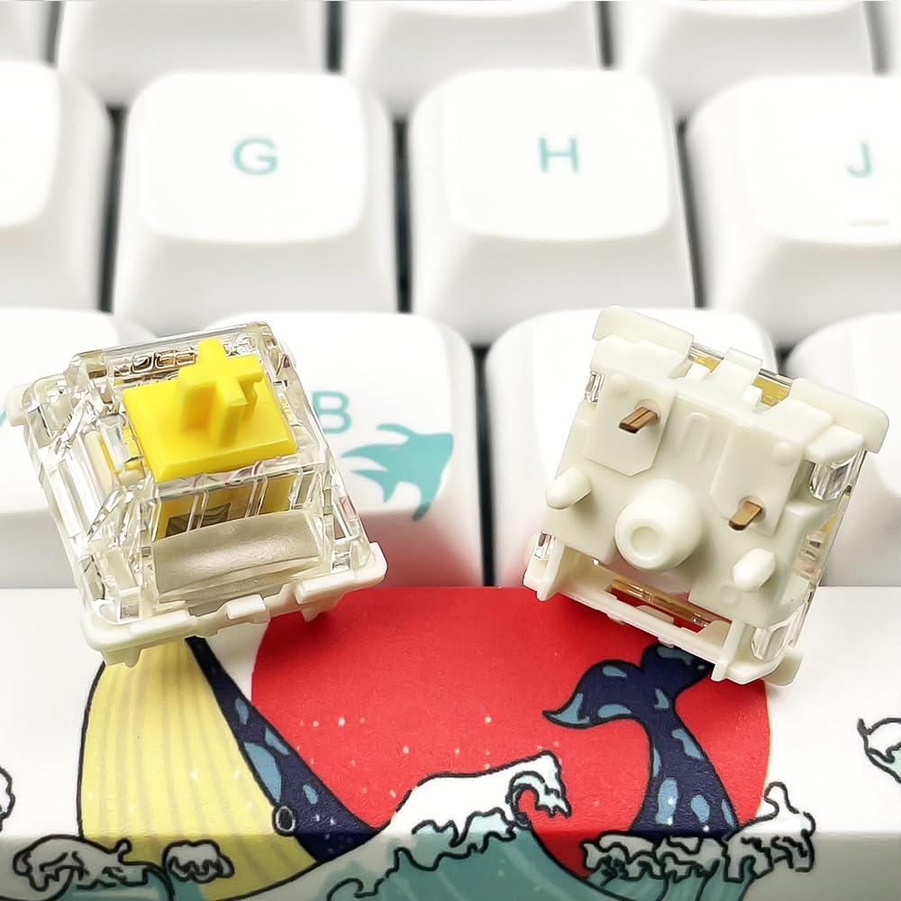 Gateron G Yellow Pro 5-pins switch RGB MX Mekaniskt tangentbordsdelar Pro 3.0 Försmord Gul-Röd-Te (72 3.0 Gul)