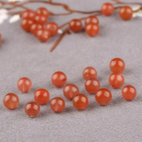 Cherry Red Natural NanHong Agate Round Beads for DIY Bracelet and Beading Accessories