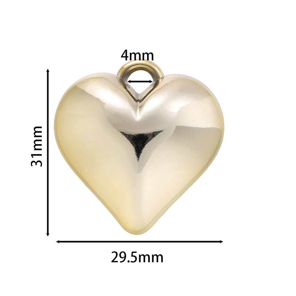 2pcs/Lot CCB Large Heart Shape Pendants Charms for DIY Earring Necklace Bracelet Jewelry Making Accessories Supplies