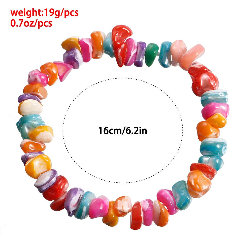 Special-Shaped Colorful Shell Necklace Female Simple Sexy Collarbone Chain, Retro Elastic Rope Bracelet