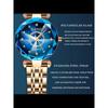 Luxury Elegant Women's Watch Rhinestone Ocean Heart Waterproof Rose Gold Stainless Steel Quartz Women's Fashion Birthday Gift
