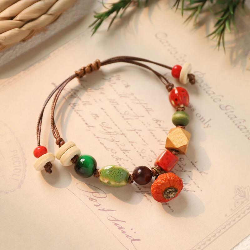 Retro Natural Plant Fruit Bracelet Hand Woven Acorn Hand Rope Women's Niche Literary Bracelet