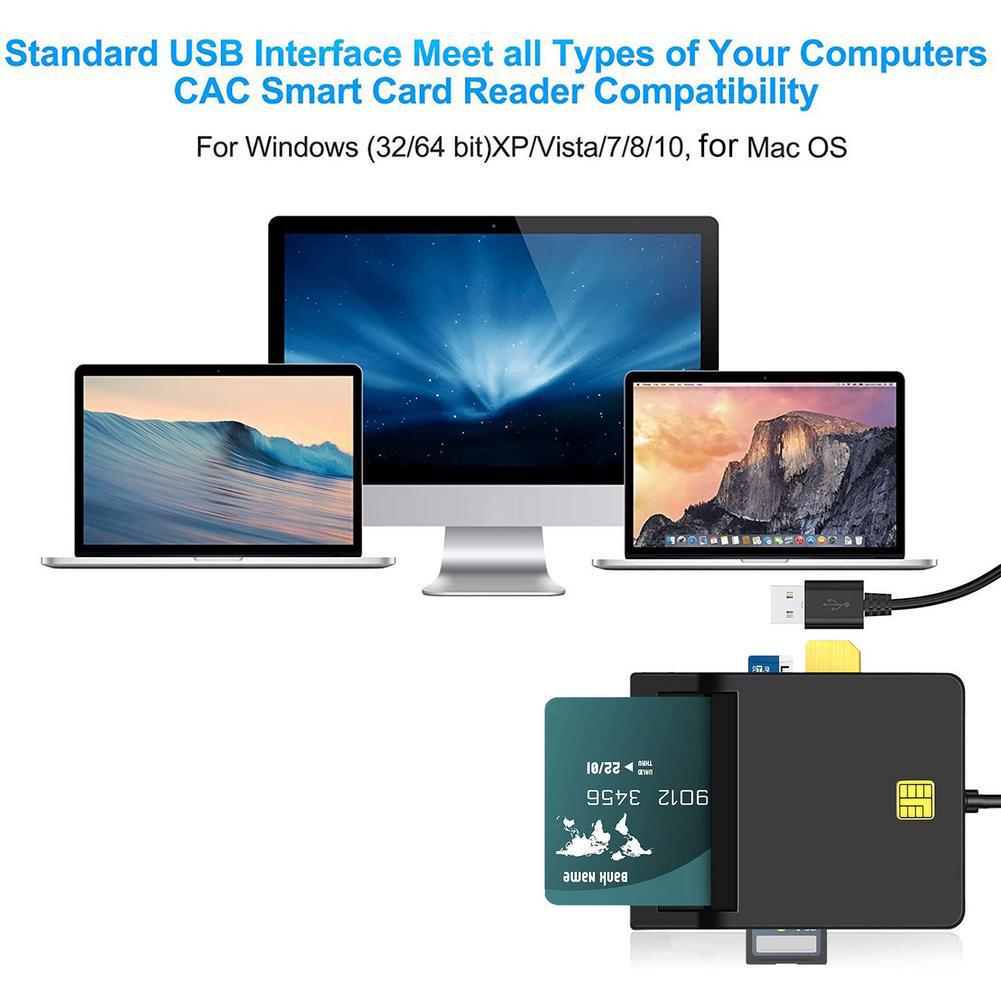USB 2.0 Tip-C Akıllı Kart Okuyucu: IC, Banka, SIM, Kimlik ve CAC Kartları için Hepsi Bir Arada