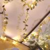 5M Gold Leaves Artificial Rattan Plant Fake String Light Vine for Home Room Decor Garden Wedding Decoration DIY Ramadan Ornament