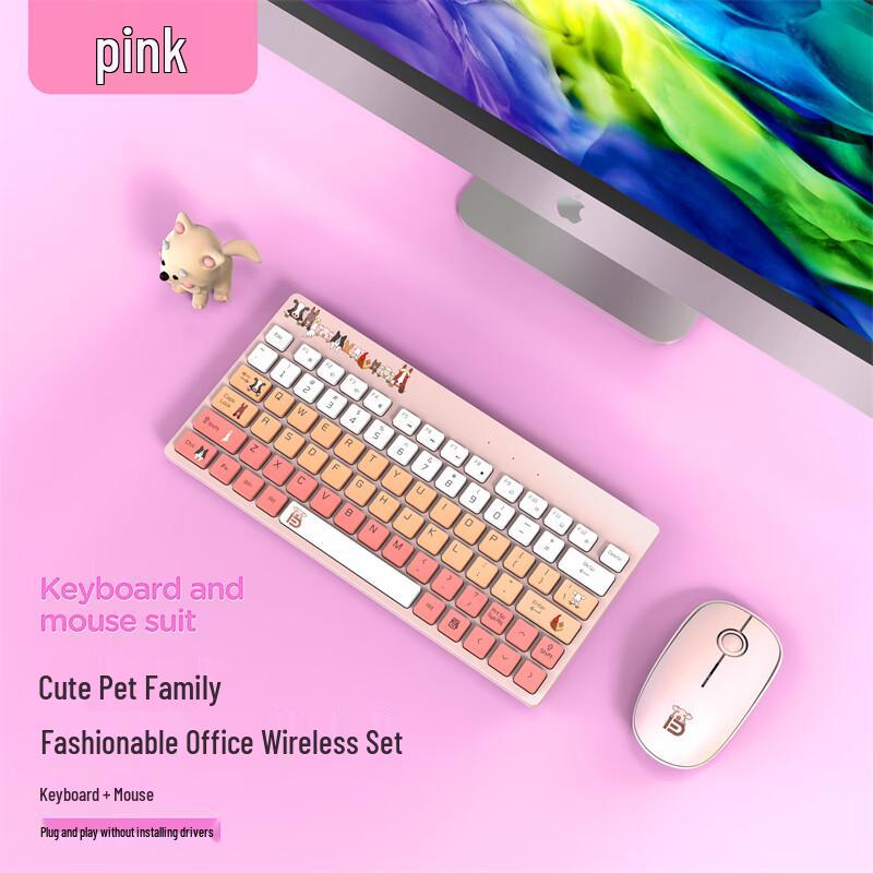 Fude Cartoon Wireless Keyboard and Mouse Combo
