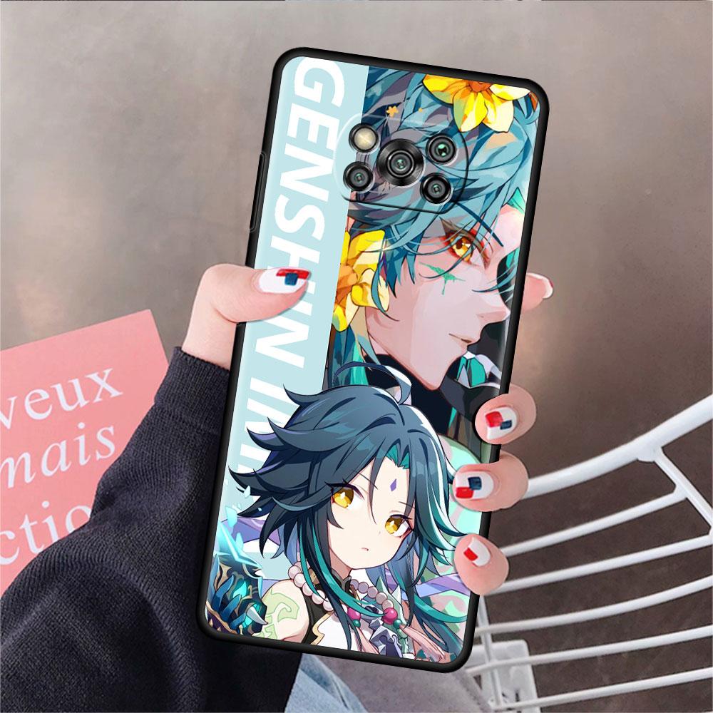 Genshin Impact Game Phone Case For Xiaomi Mi Poco X3 NFC X4 M4 M3 Pro F1 F4 F3 GT C40 11T 11 Lite 5G Fundas Black Cover