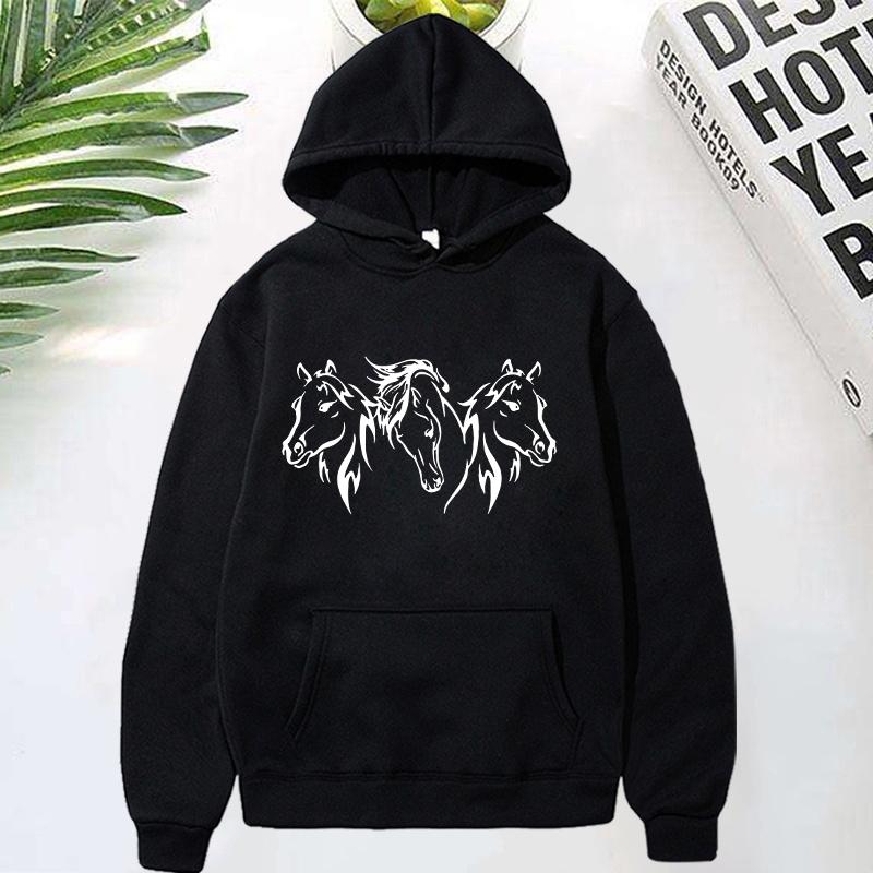 

Новые худи с принтом в виде головы лошади для женщин, модные повседневные спортивные толстовки, женские пуловеры, топы 3XL