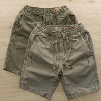 Pantaloni scurți casual de lucru din bumbac pentru bărbați - Negri, Culoare uni, Versatili și Croială largă