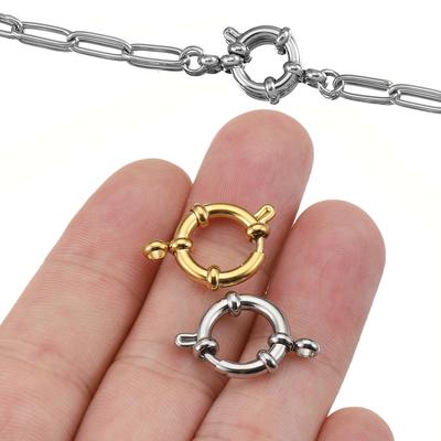 4pcs Stainless Steel Spring Clasps Round Clasp Bracelet Connectors for DIY Necklace Jewelry Making Accessories 10 12 14 16 18mm
