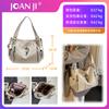 Lychee Pattern Bag Large Capacity Women's Cross Rivet Shoulder Bag High Sense Retro Oblique Span Bag Women's Versatile