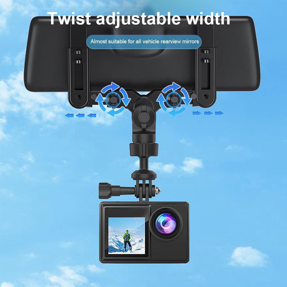 Anti-Shake Car Mounting Bracket 360 Adjustable Rear View Mirror Camera Holder DVR Support Holder for Insta 360 Action Cameras