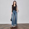 Chuyu Women's Retro Wide-Leg Cuffed Jeans