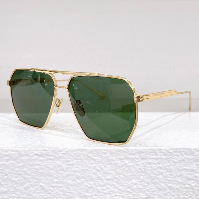 

1012S Polygon Alloy Sunglasses Woman Trend Double Nasal Support Handmade Royal Eyewear Anti-Ultraviolet Solar Glasses For Men No inner box