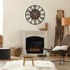 Large Wall Clock for Living Room Decor- 32 Decorative Antique Silent Little Ticking Battery Operated Black Metal Wood Clocks fo
