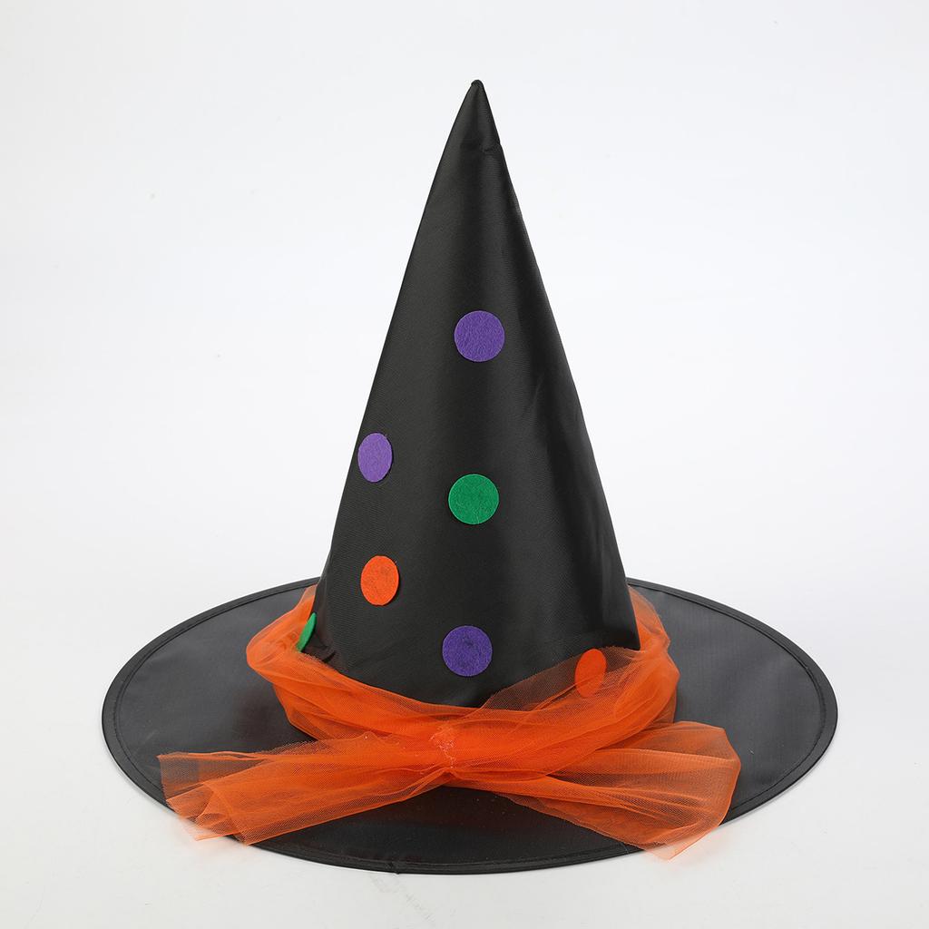 Halloween Black Witch Hat Oxford Fabric Witch Hat Party Gala Festive Pointed Witch Hat