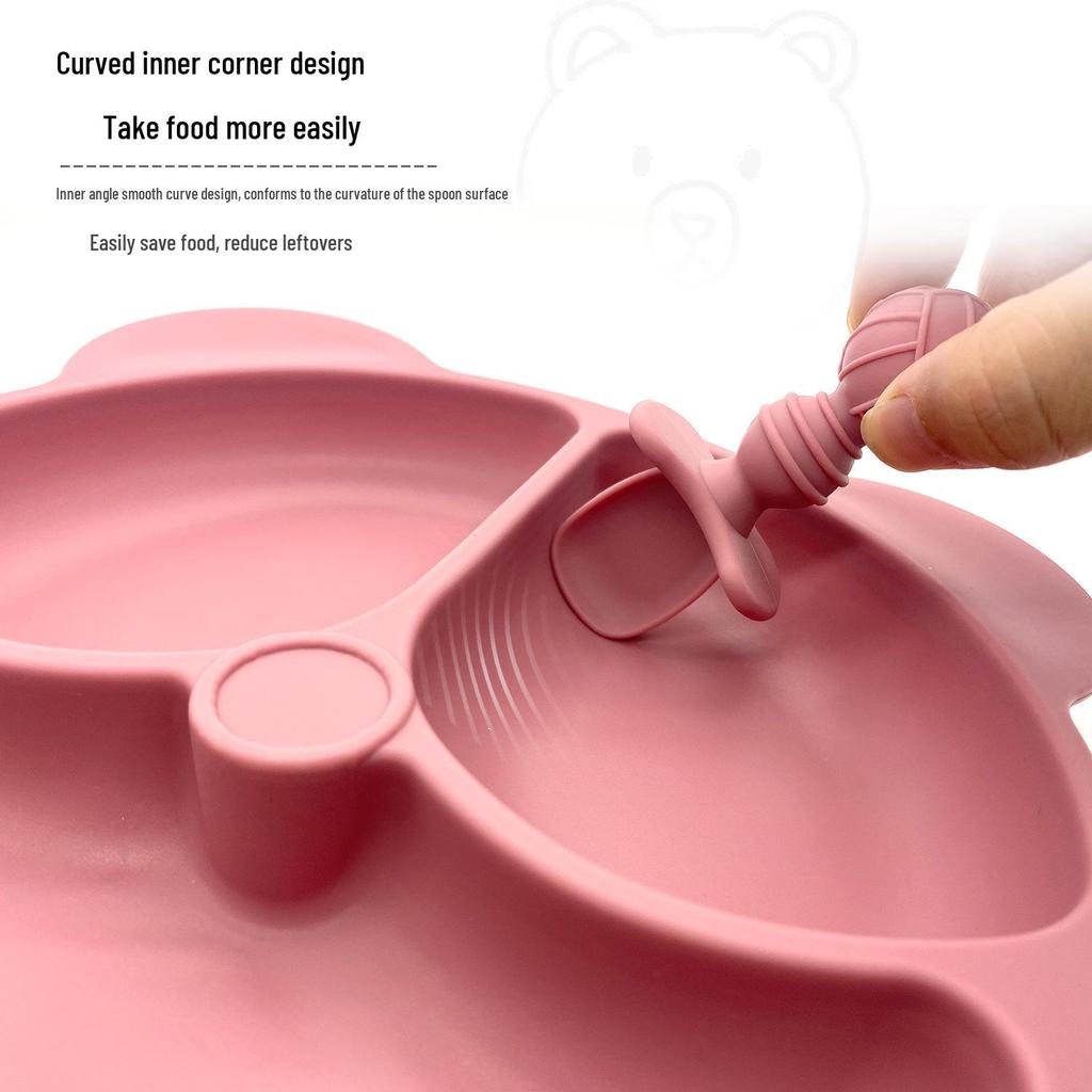 Little Bear Silicone Suction Plate & Bib Set for Infants and Toddlers