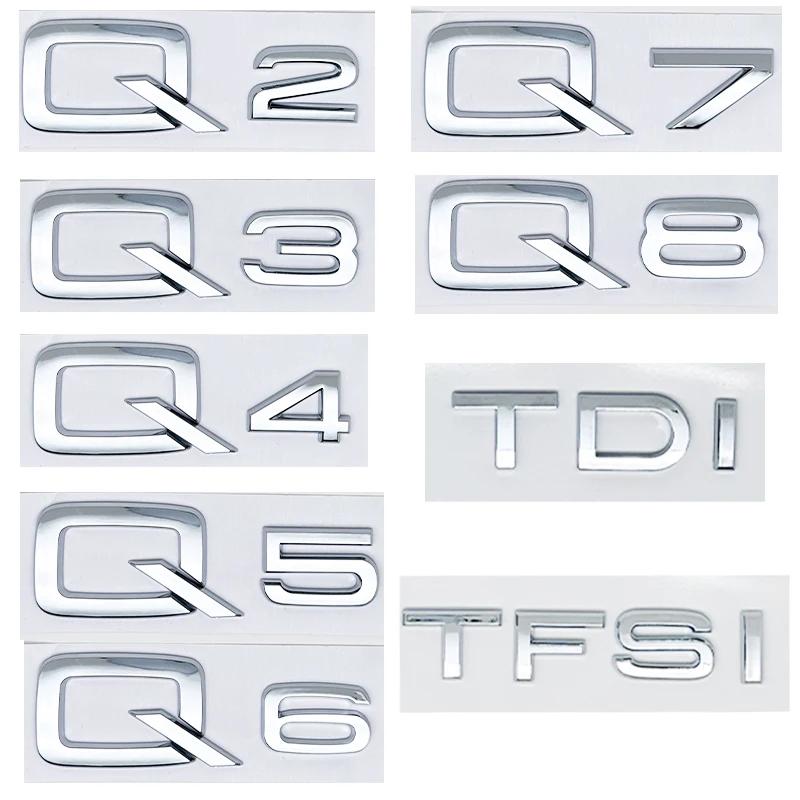 

3d ABS Chrome Letters Numbers For Q2 Q3 Q4 Q5 Q6 Q7 Q8 TDI TFSI Car Rear Trunk Boot Emblem Sticker Badge Car Styling Accessories Q2 1PC серебряный