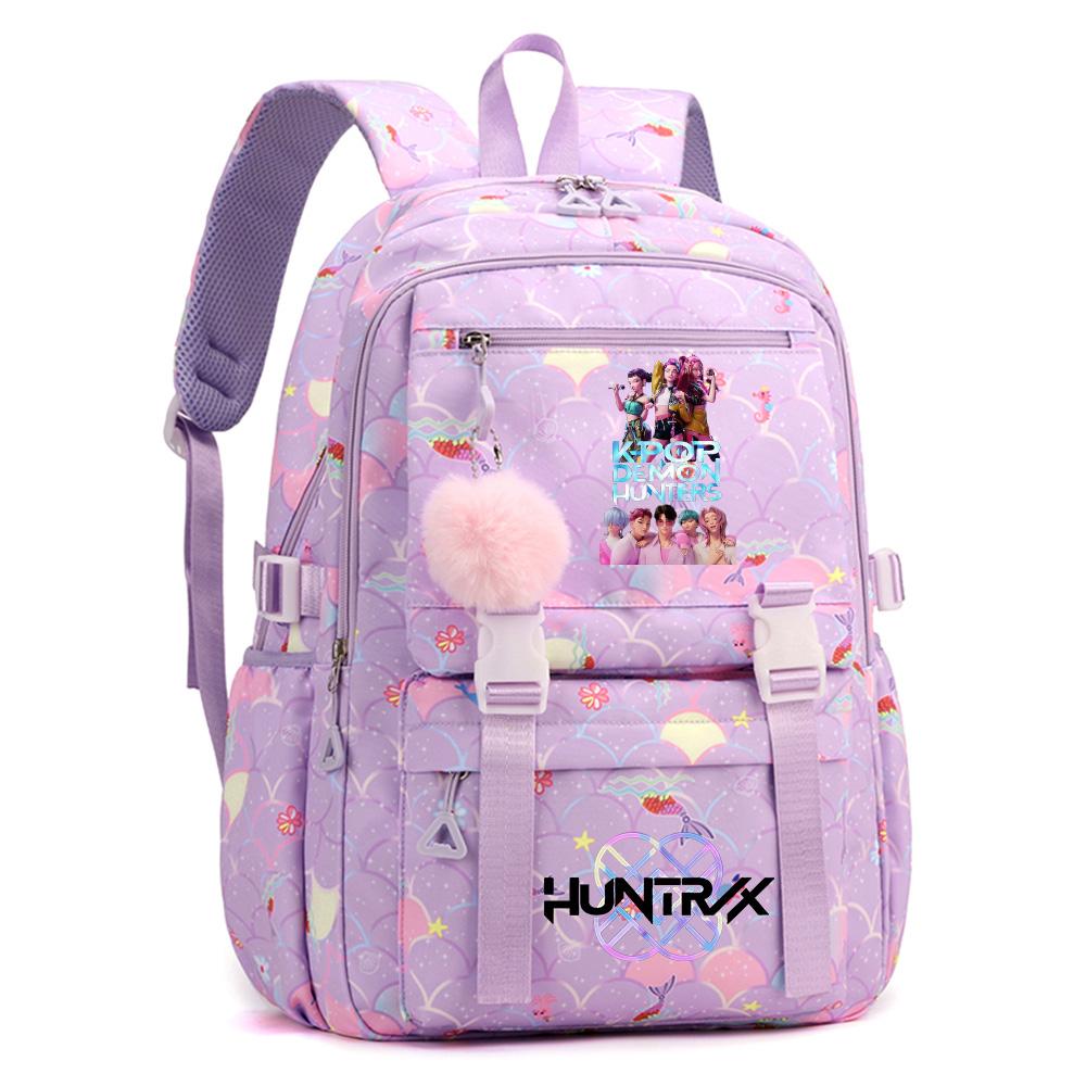 Anime K-Pop K-Pop Demon Hunters Printed Backpack Schoolbag for Teenager Student Girl Boy Bookbag Large Capacity Waterproof Travel Bag Gift Mochila