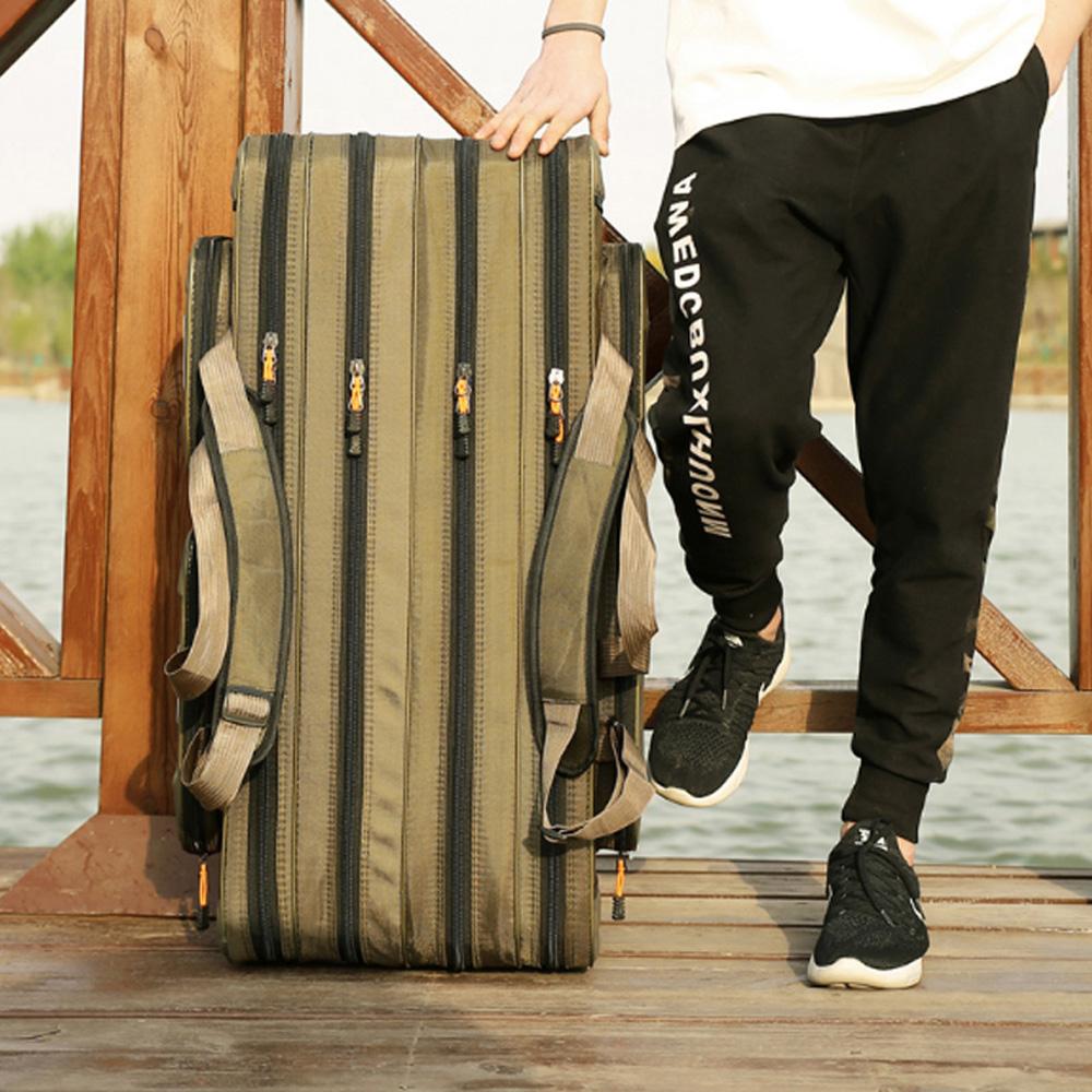 Multifunkční taška na rybářské pruty a náčiní 2/3/4 vrstvy Lehká cestovní pouzdro na pruty na přívlač pro mořský/sladkovodní rybolov, venkovní tašky