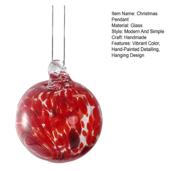 Yousheng Christmas Pendant Glass Sphere Transparent Glass Hand-Painted Xmas Tree Festive Balls Home Decor Accent